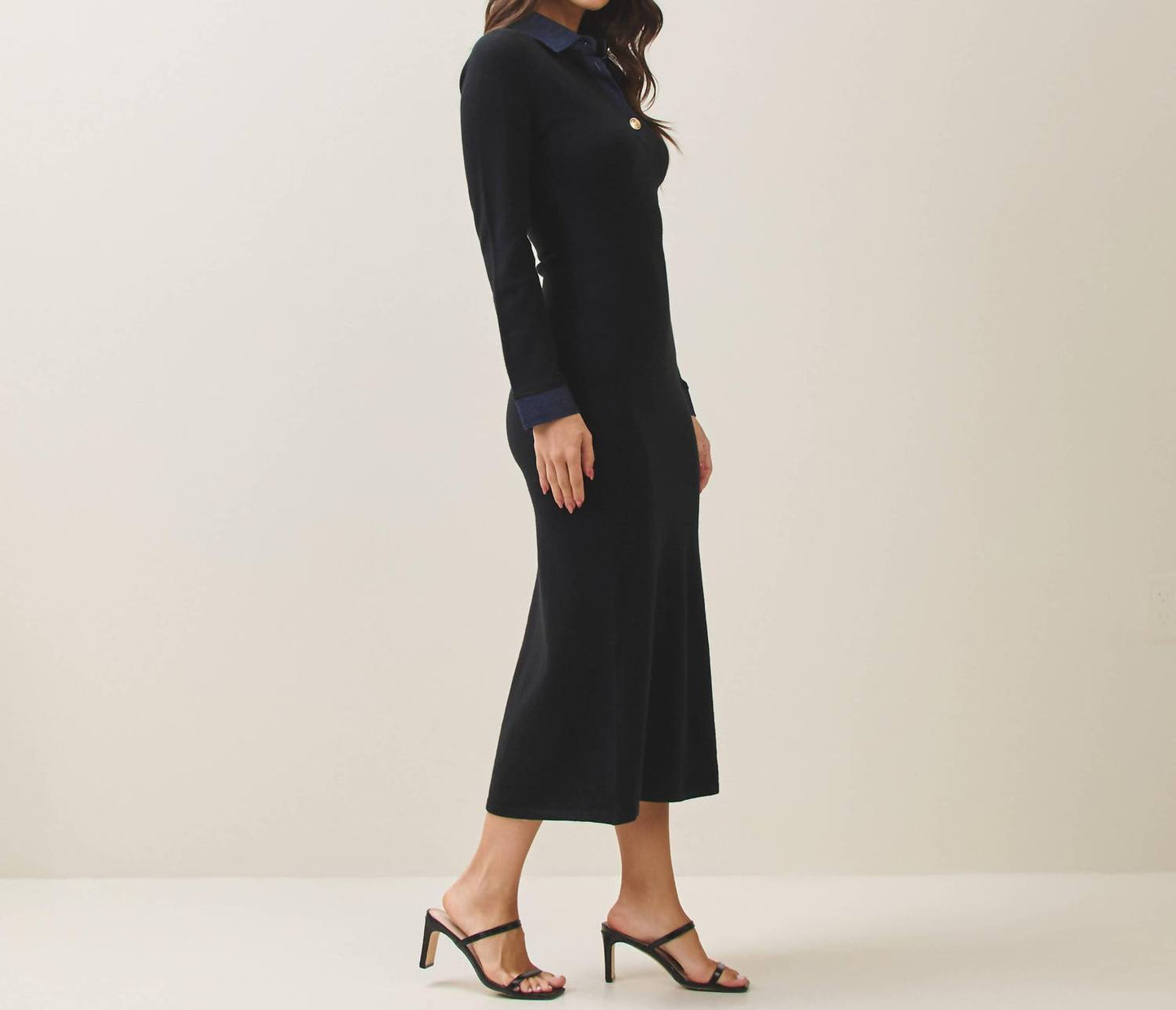 Able - Women's Denim Trim Knit Dress