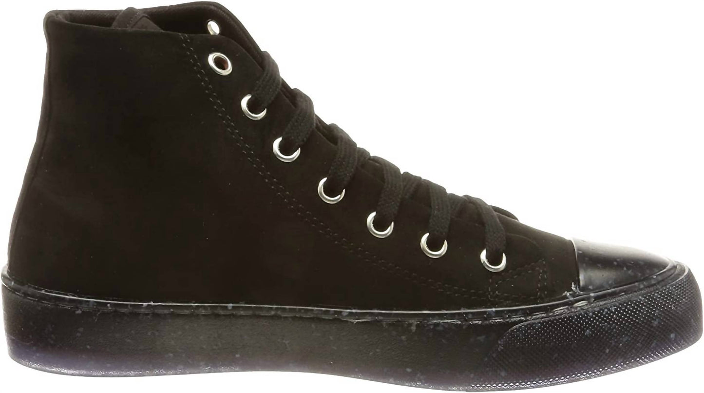 Love Moschino - Women's Canvas Heart Lace Up Hi Top Sneakers