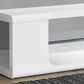 TV Stand, Console, Media Entertainment Center, Storage Shelves, Glossy Contemporary & Modern - White