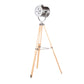 Ahoy Industrial Floor Lamp in Natural Wood and Antique Metal