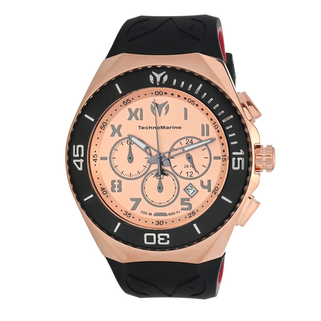 Relógio TechnoMarine Ocean Manta Quartz Chrono Silicone com pulseira de 48 mm