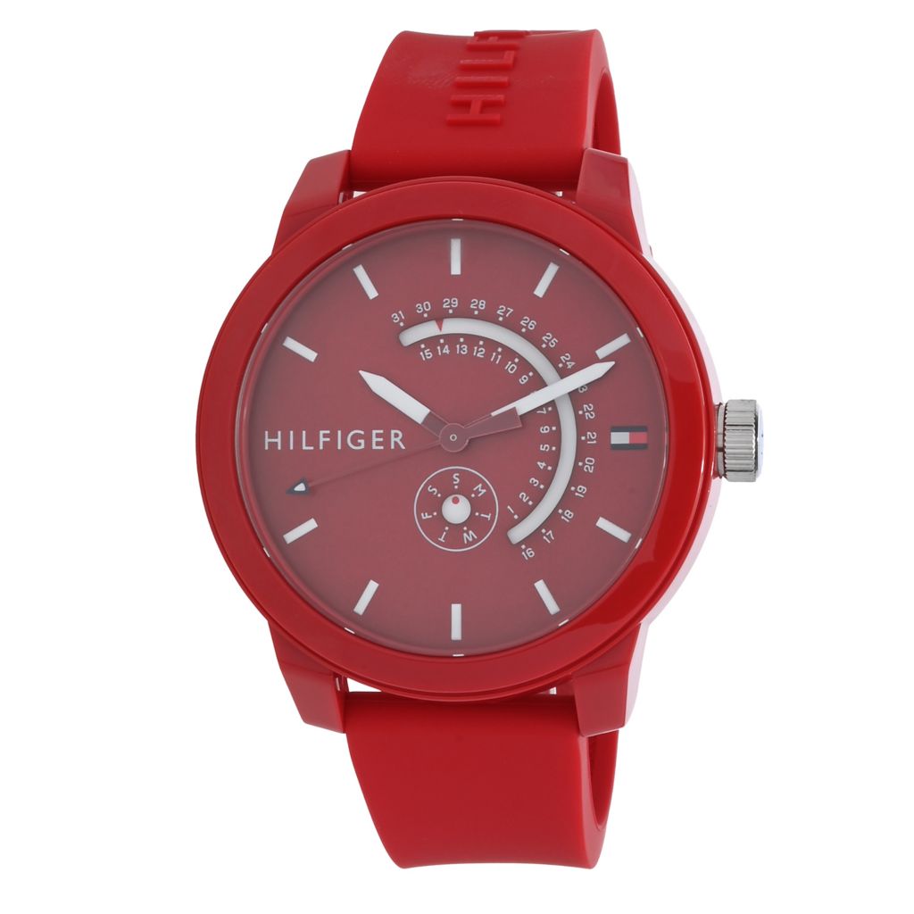 Relógio Tommy Hilfiger Quartzo 44mm com Pulseira de Silicone Dia e Data