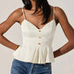 Astr - Paislee Satin Pleated Peplum Top
