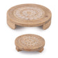 Mandala Wood Riser Tray (Set of 2)