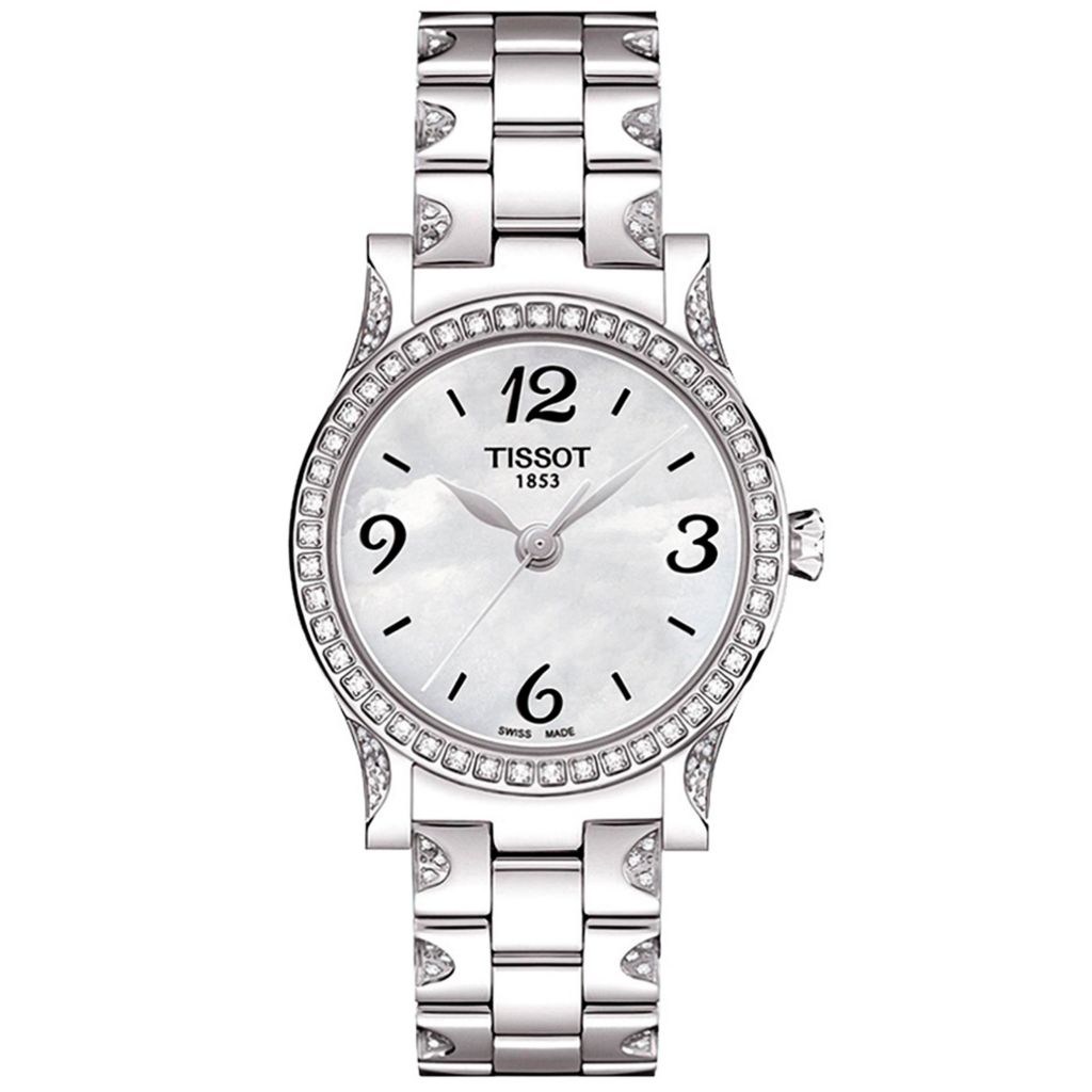 Relógio Tissot Stylis-T feminino suíço de quartzo com detalhes em diamante