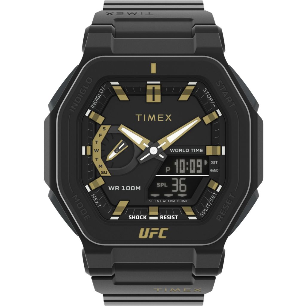 Relógio Timex UFC Colossus Quartz Ana/Digi com pulseira de resina 45 mm