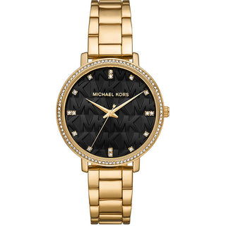 Relógio feminino Michael Kors com pulseira e detalhes em cristal de quartzo Pyper