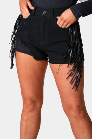Buddylove - Shorts jeans desgastados com renda