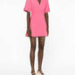 Ganni - V-neck Flared Stretch Viscose A-line Mini Dress