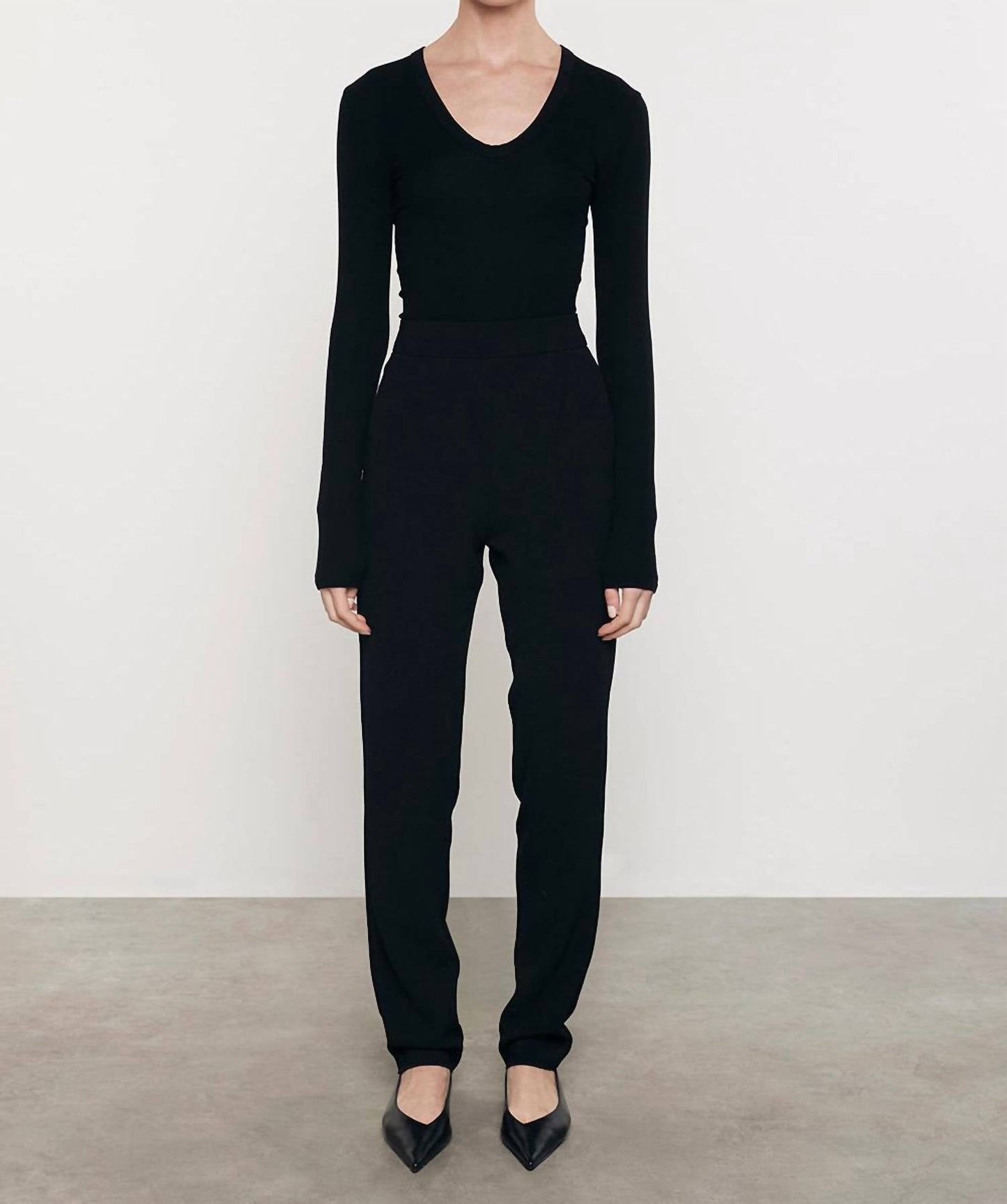 Enza Costa - Rib Bold Long Sleeve U Neck