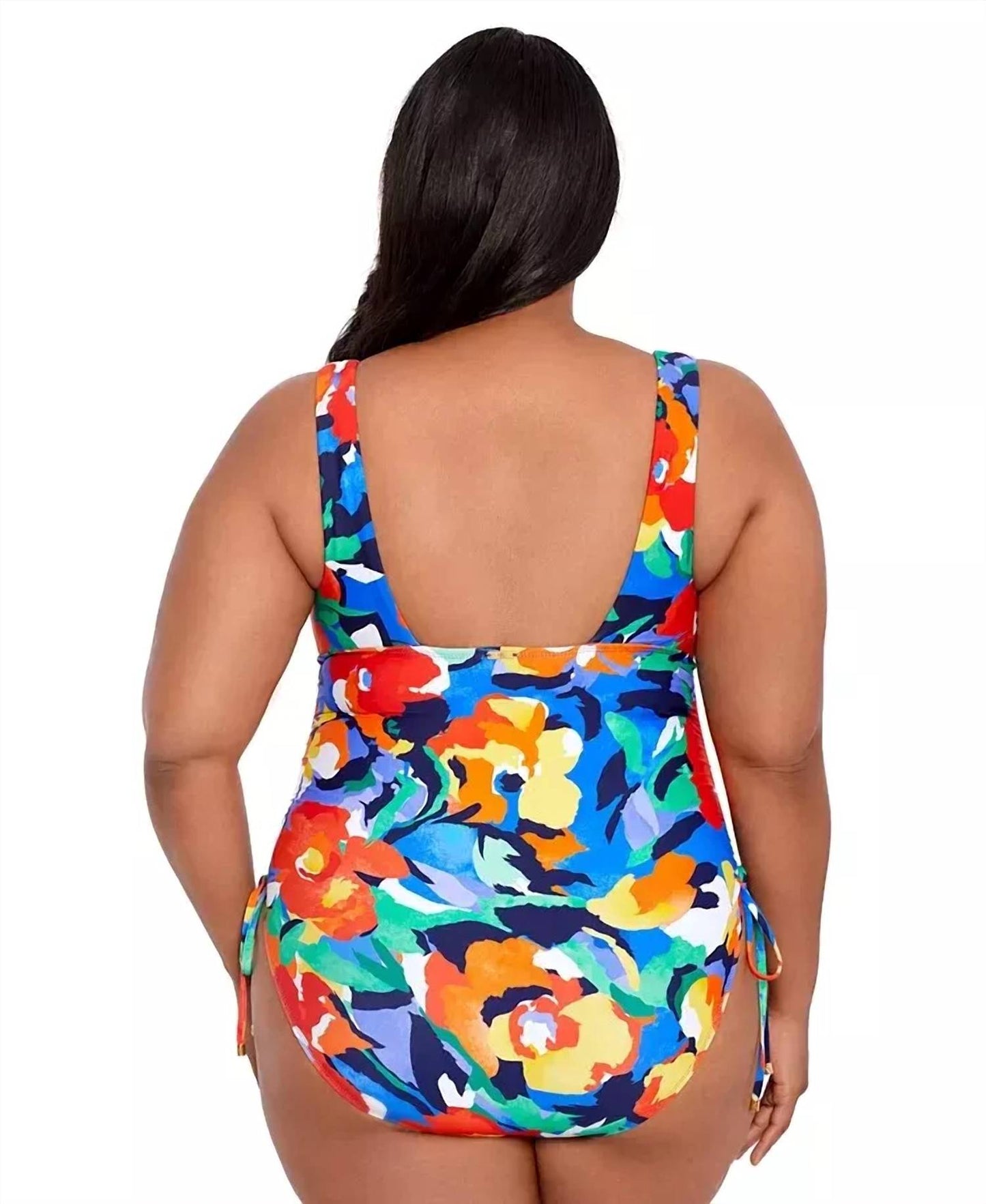 Ralph Lauren - Plus Size Side-shirred One Piece Swimsuit