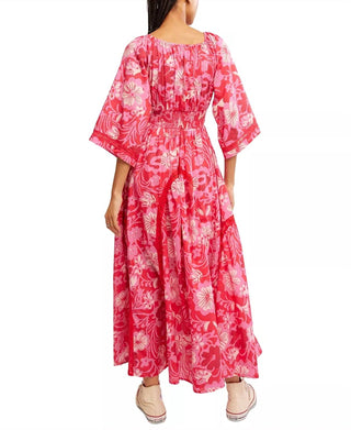 Free People - Vestido longo com cintura estampada