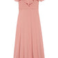 Dessy Collection Cold Shoulder Chiffon Flower Girl Dress in Desert Rose, Size 16