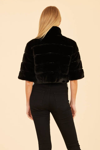 Dolce Cabo - Faux Fur Paneled Cropped Jacket