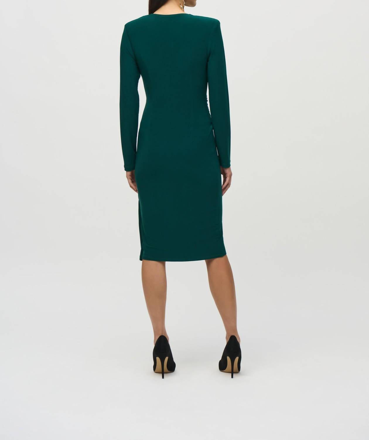 Joseph Ribkoff - Ruched Faux Wrap Dress