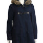 Coffeeshop - Women's Hooded Toggle Coat With Faux Fur Trim
