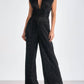 Elan - Low V-neck Sleeveless Jumpsuit
