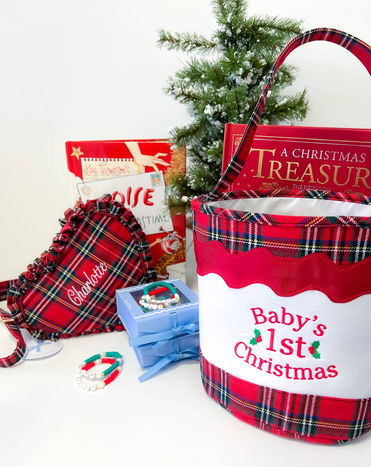 Bits & Bows - Baby's 1st Christmas Toy Tote/Gifting Bucket