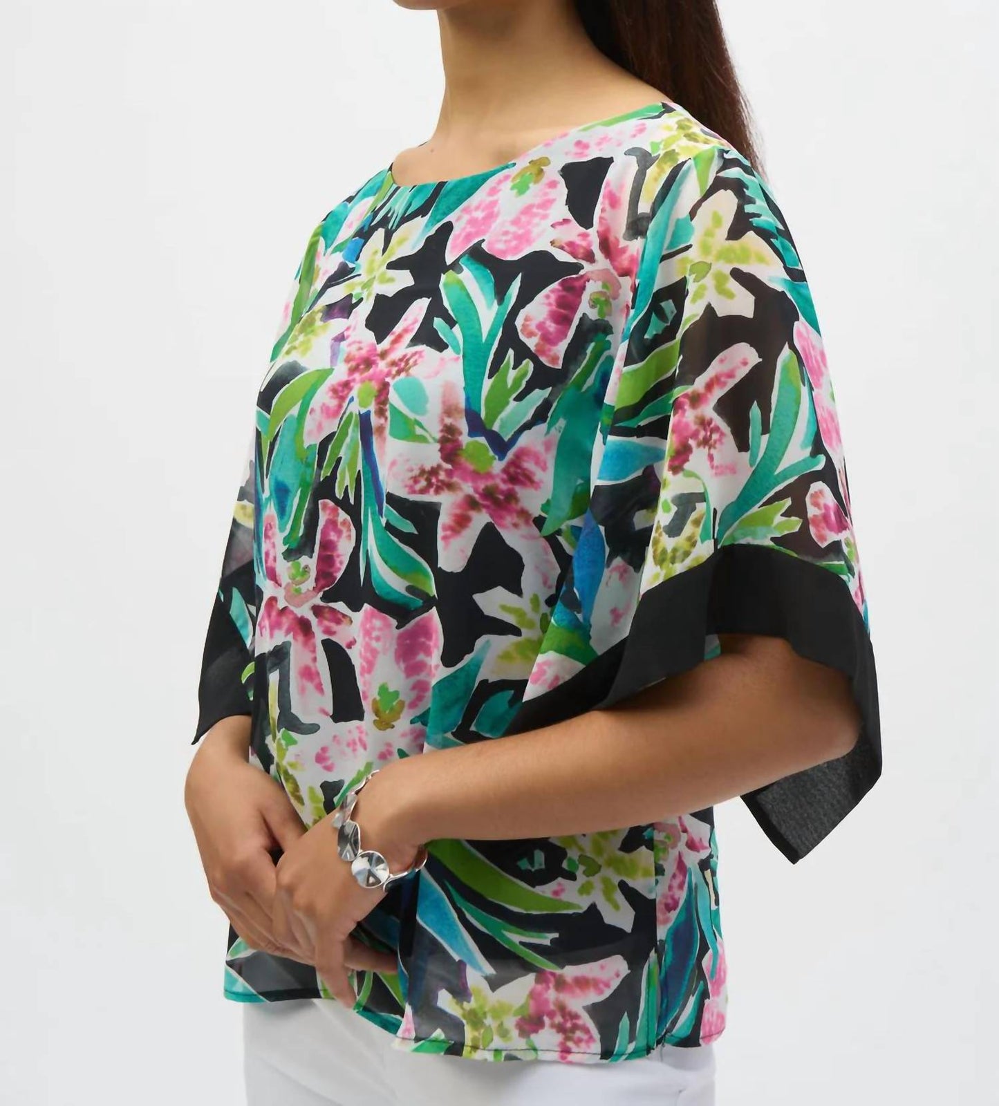 Joseph Ribkoff - Tropical Print Chiffon Top
