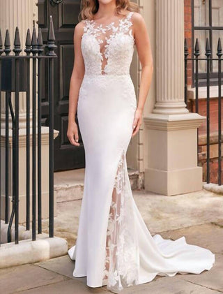 Adore - Vestido de noiva em crepe elástico com corte evasê