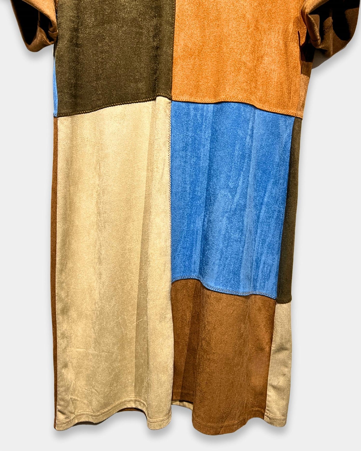 209Wst38 - Women's Suede Short Sleeve Mini Dress