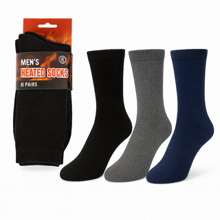 6-Pairs Men’s Heated Crew Socks