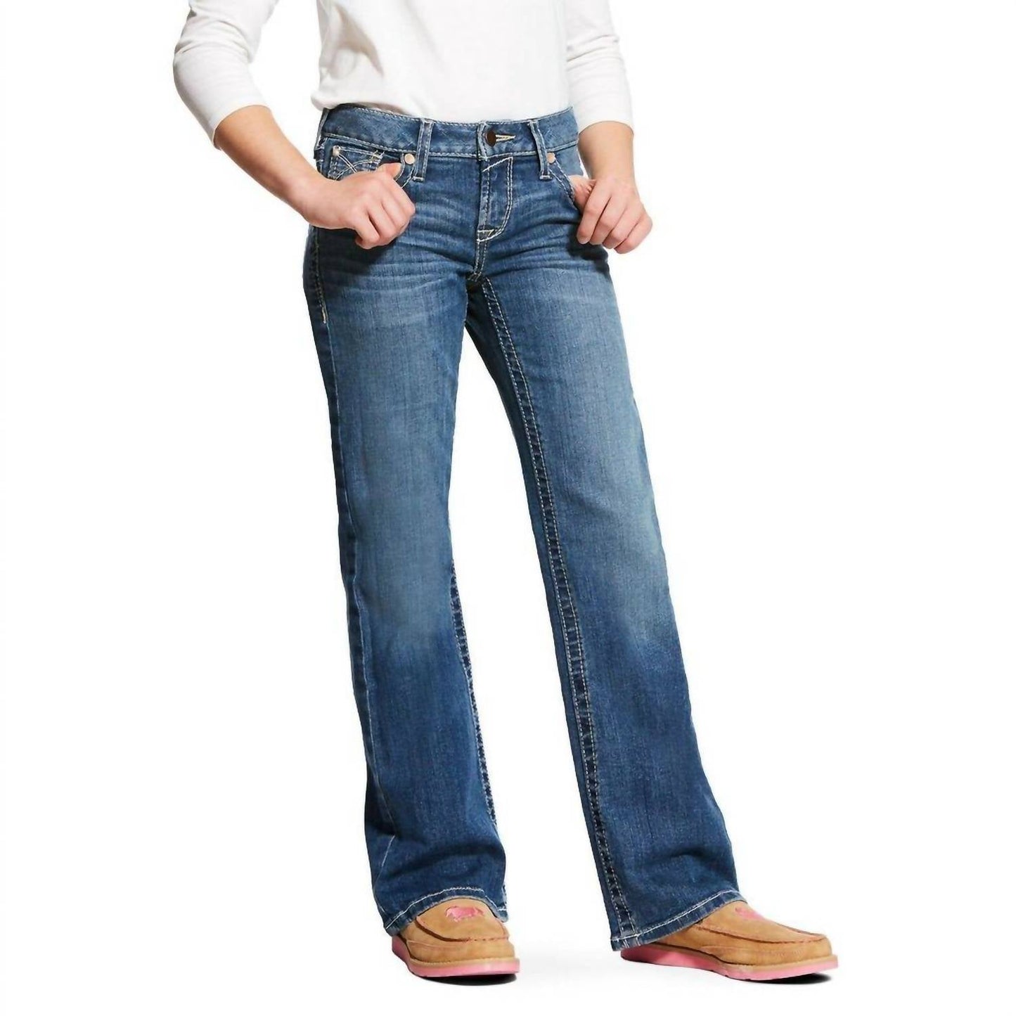 Ariat - Girl's Real Eleanor Whipstitch Stretch Boot-cut Jean