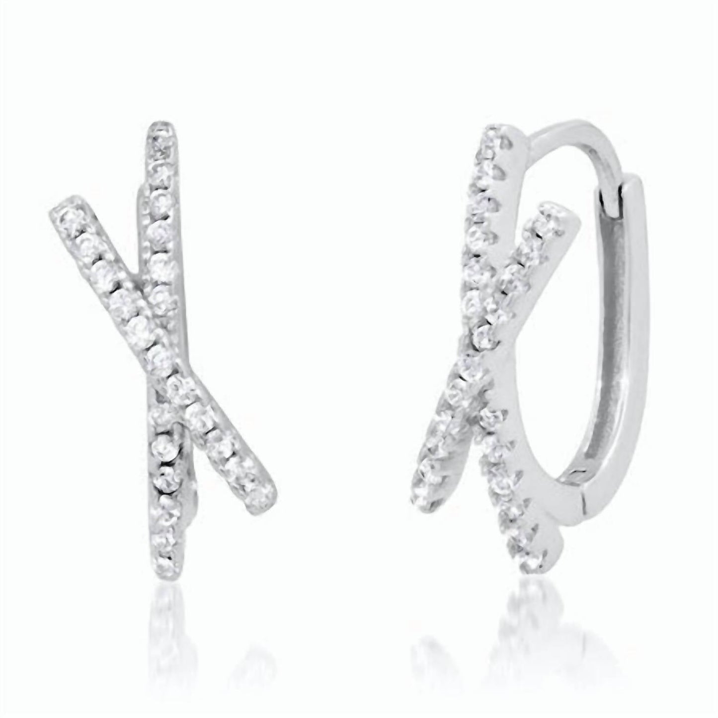 Tai - Women's Pave X Vermeil Huggie Earrings