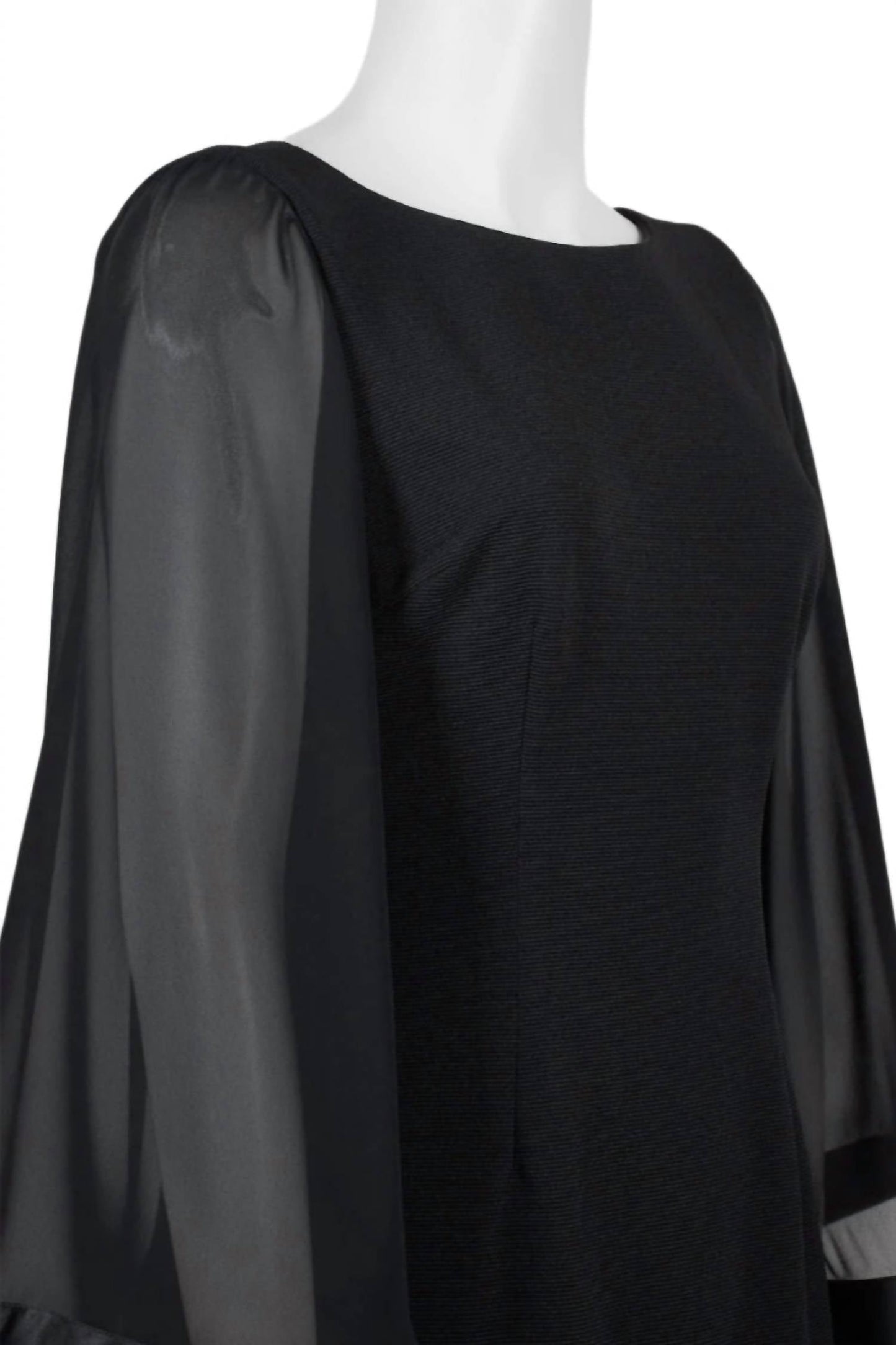 Adrianna Papell - Long Sleeve Zipper Back Solid Ottoman Chiffon Dress - Plus