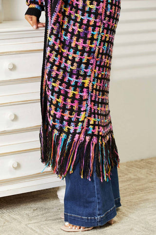 Angel Wings By Lucy - Cardigan tamanho grande com abertura frontal e franjas