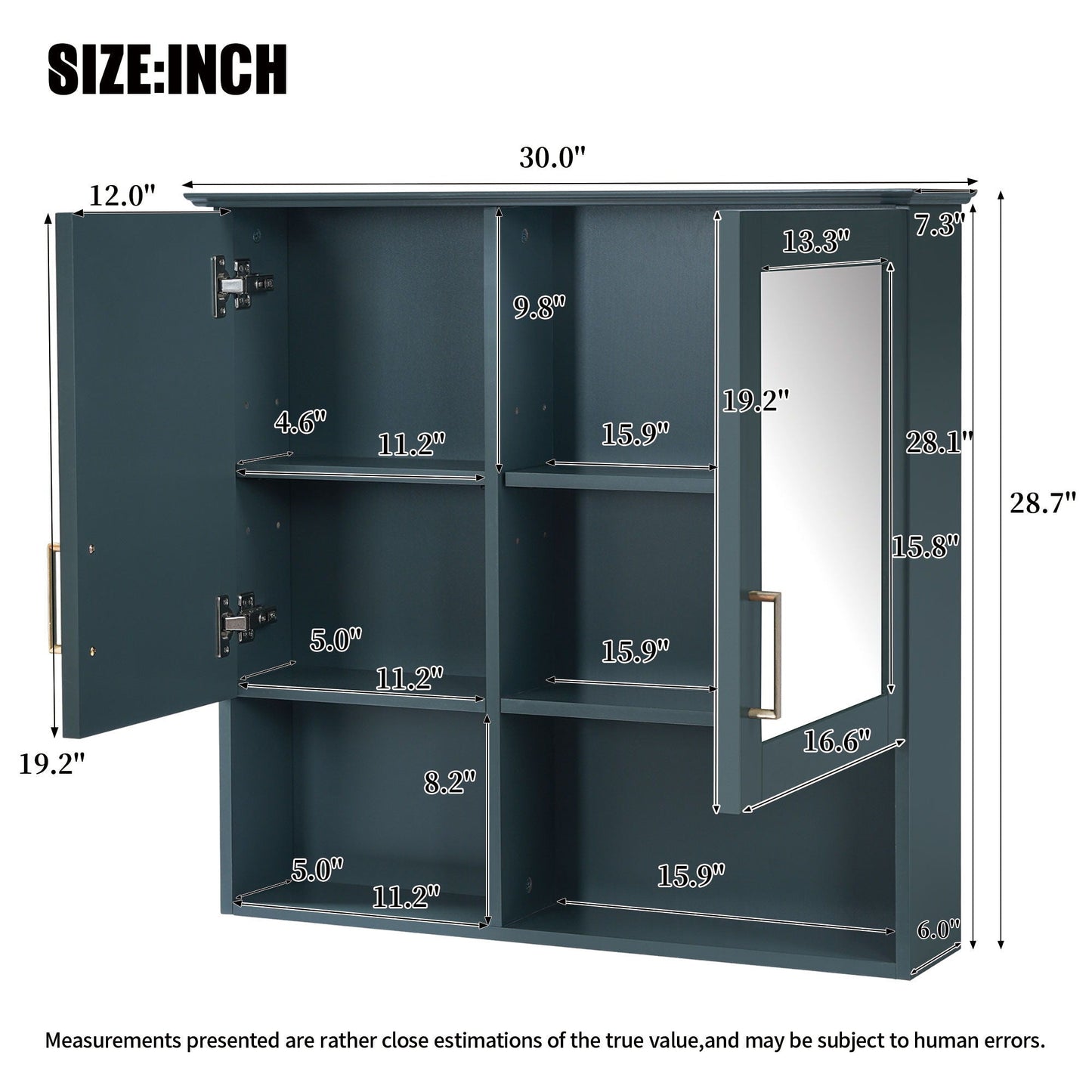 2 In 1 Wall-Mounted Mirror Cabinet With Adjustable Shelves, Soft-Close Doors, High-Definition Mirror & Storage