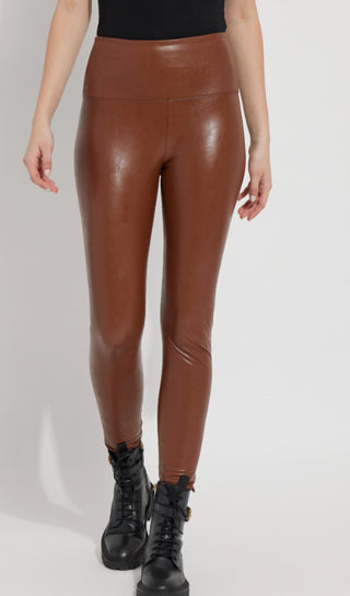 Lysse - Legging de couro texturizado
