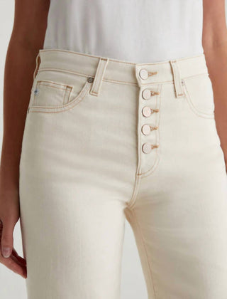 Ag Jeans - Saige Calça Jeans Curta de Cintura Alta e Perna Larga