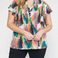 Entro - V-Neck Ruffle Sleeve Top