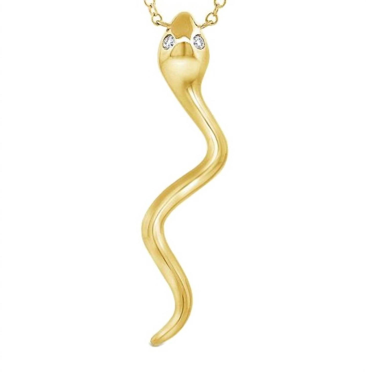 Diana M Jewels - 2.32gr Snake Pendant With 0.02cts Diamonds