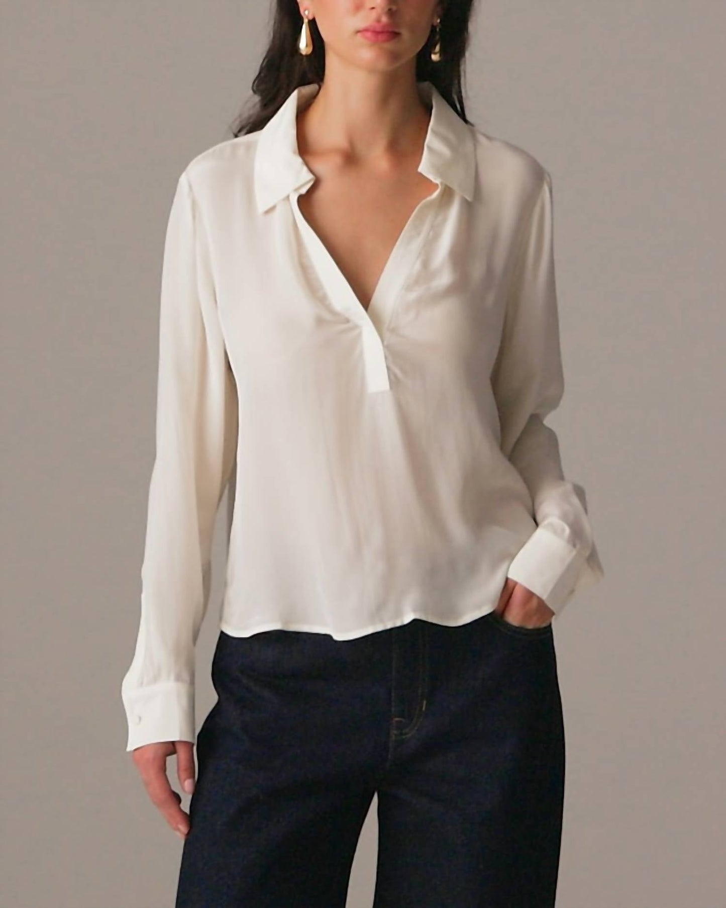 J.Crew - Bungalow Popover Shirt In Crepe De Chine