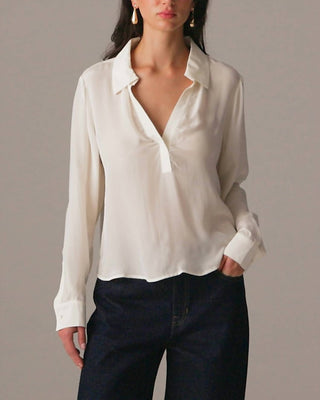 J.Crew - Camisa Bungalow Popover em Crepe de Chine