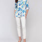 Charlie B - Printed Roll Up Sleeve Blouse
