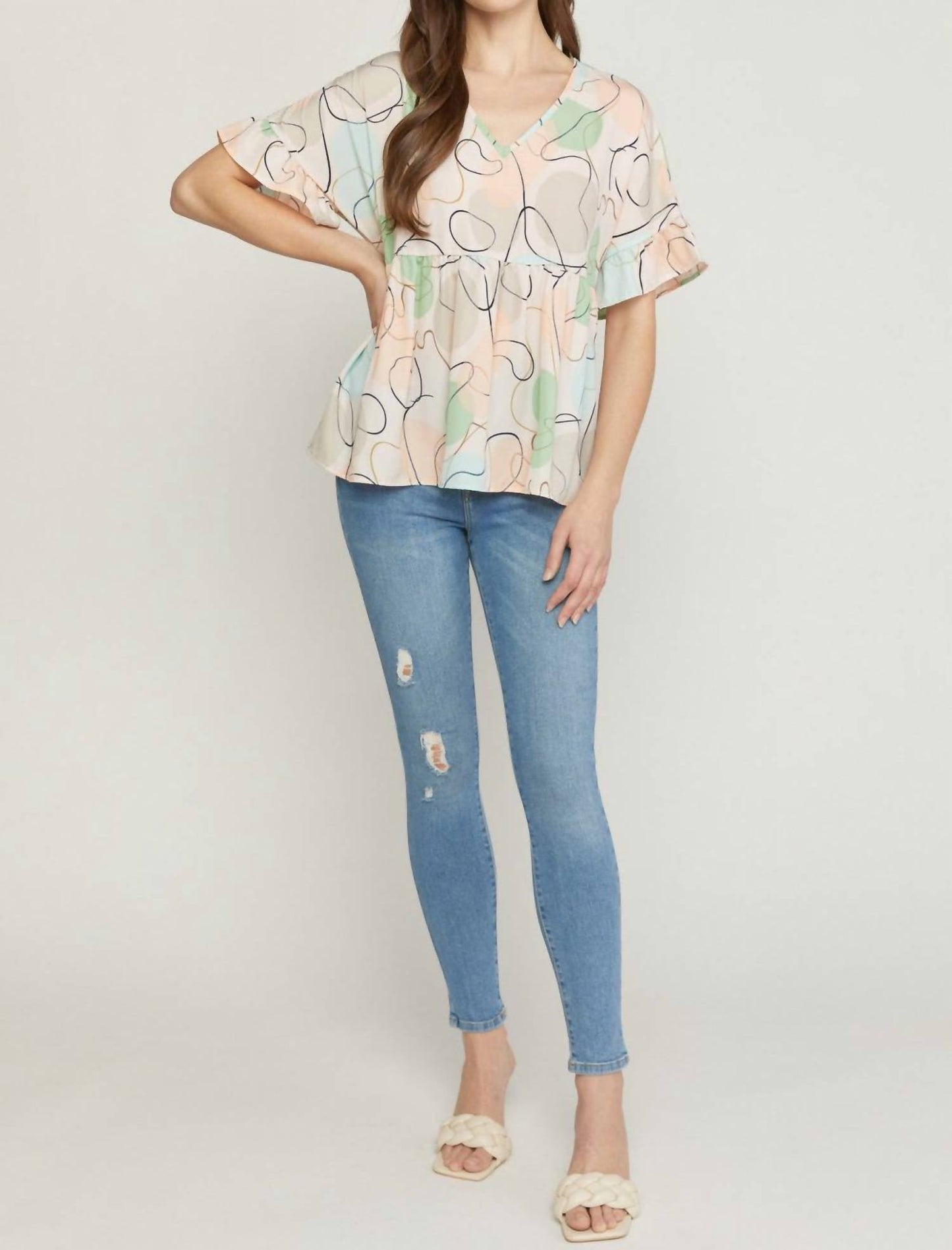 Entro - Abstract Peplum Top