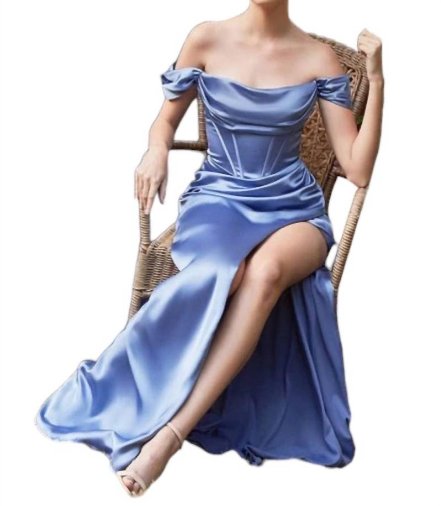 Ladivine - Satin Off The Shoulder Bridesmaids And Prom Dress