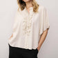 0039 Italy - Daisy Ruffle Front Dolman Sleeve Blouse