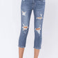 Judy Blue - Mid-rise Destroyed Capri Jeans - Plus