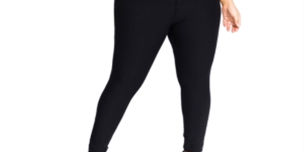 Calça jeans skinny Asha da City Chic para mulheres, preta, tamanho 14W