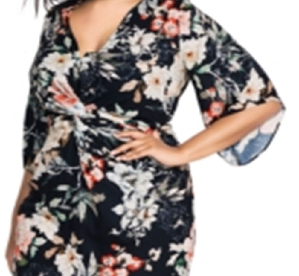 Vestido justo floral seduction feminino City Chic, preto, tamanho X-S