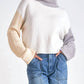 Elan - Boxy Colorblock Turtleneck Sweater Top