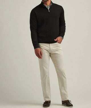Peter Millar - Autumn Crest Suede Trim Quarter-zip Sweater