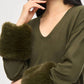 Joseph Ribkoff - Faux Fur V-neck Tunic