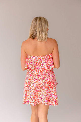 En Creme - Briella Ruffled Floral Mini Dress