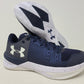 Tênis de vôlei feminino Under Armour Block City, azul-marinho/branco, tamanho 5 B(M) EUA