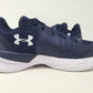 Tênis de vôlei feminino Under Armour Block City, azul-marinho/branco, tamanho 5 B(M) EUA